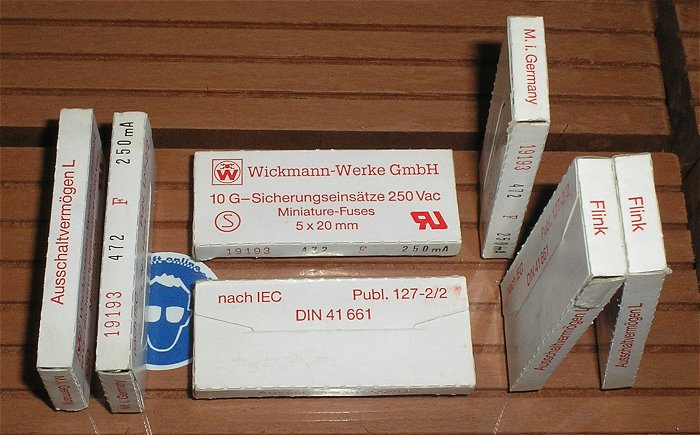 hq3 10x Glassicherung G-Sicherungseinsätze 5x20 mm 350mA flink Wickmann Werke Gmbh 19193