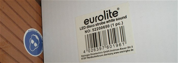 hq3 LED Disco Strobe 230V Volt AC standalone white Sound Eurolite 52200650 EAN 4026397601961