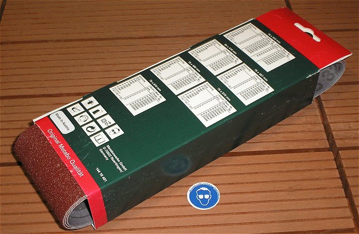 hq1 3x Gewebe Schleifband 75 x 575 mm P40 Metabo 625940 EAN 4007430160553