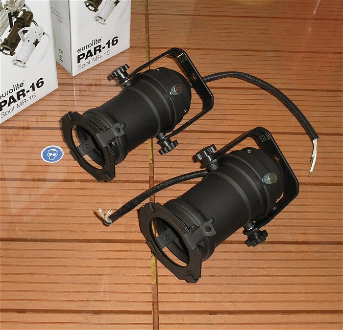 hq Mini PAR Scheinwerfer Gehäuse Spot schwarz MR-16 GX-5.3 12V Eurolite EAN 4026397614091