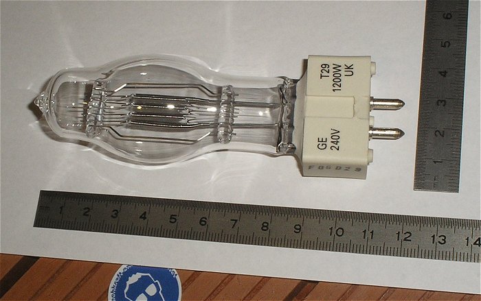 hq1 Leuchtmittel 240V Volt 1200W Halogen GX 9.5 GE General Electric T29 FWT 30448