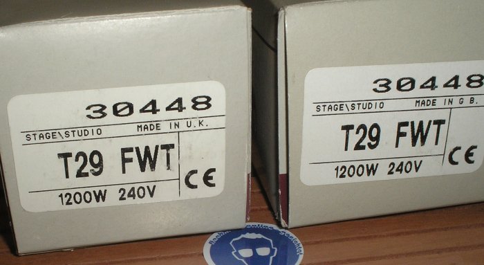 hq3 Leuchtmittel 240V Volt 1200W Halogen GX 9.5 GE General Electric T29 FWT 30448