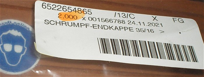 hq3 2x Warmschrumpf Kappe Schrumpf Endkappe 35mm 16mm Conrad Tru Components 1566788