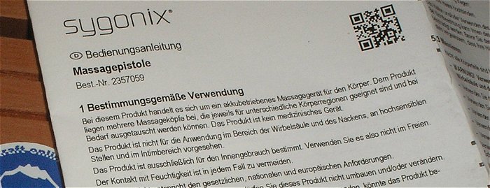 hq7 Sport Massagegerät mit Netzteil Faszien Tiefenmuskulatur Sygonix 2357059