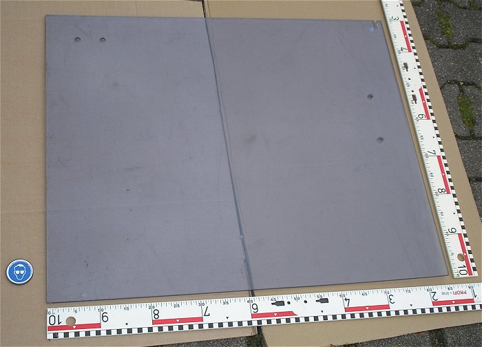 hq5 2 Stück Polycarbonat PC Makrolon Platten 8mm ca85x70cm transparent bläulich grau