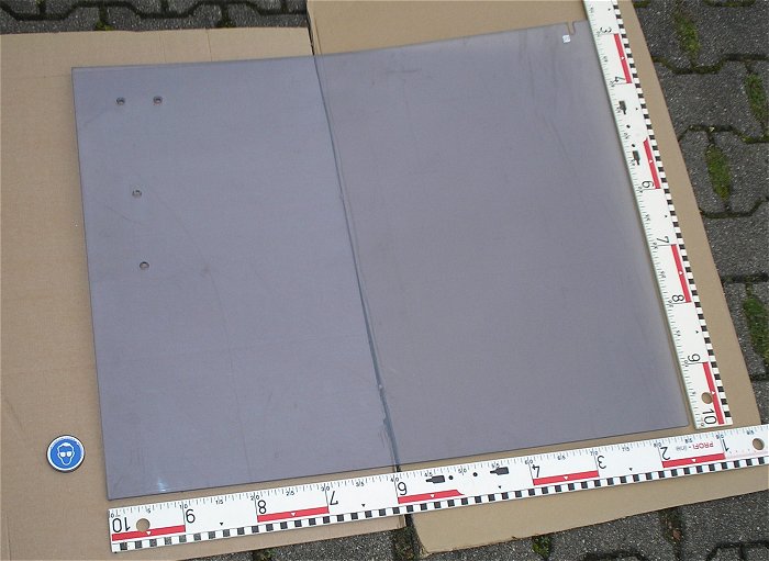 hq6 2 Stück Polycarbonat PC Makrolon Platten 8mm ca85x70cm transparent bläulich grau