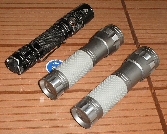 hq2 3 Stück LED Taschenlampen Aluminium 1x Fenix FD35 2x Varta UV Schwarzlicht