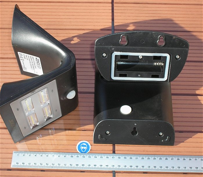 hq10 3 Stück Solarlampe LED Wandleuchte Solarzelle für Li-Ion Akku 18650 u.a. Diodor