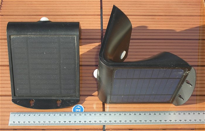 hq9 3 Stück Solarlampe LED Wandleuchte Solarzelle für Li-Ion Akku 18650 u.a. Diodor