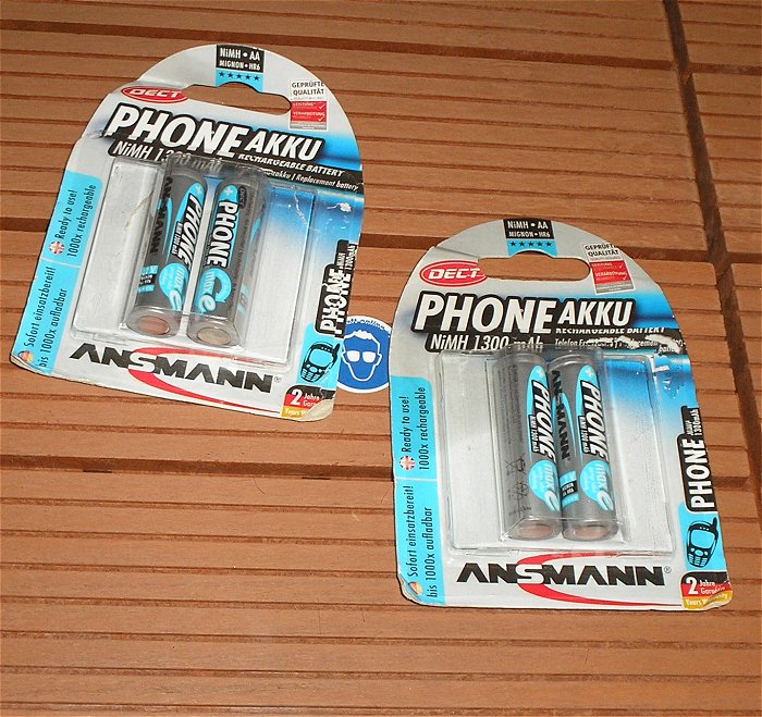 hq 4 Stück Mignon AA HR6 Nimh 1,2V 1300mAh Ansmann Phone Akku 5030802 EAN 4013674030804