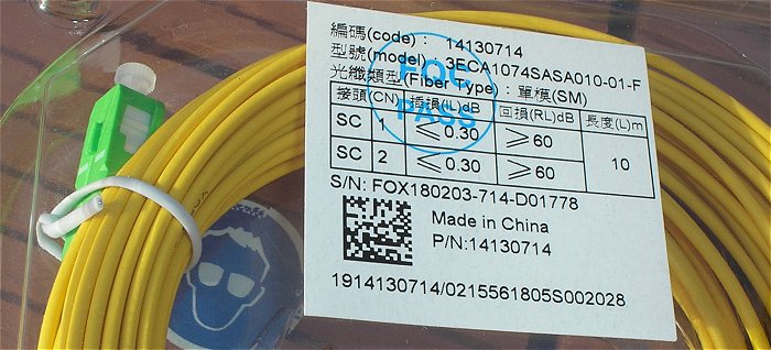 hq3 Glasfaserkabel Fiber Optic LWL Kabel Leitung 10m 14130714 3ECA1074SASA010-01-F