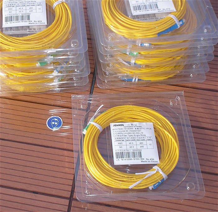 hq Glasfaserkabel Fiber Optic LWL Leitung 10m Jonhon 14130365 LH-ASC-SC-S3-L10