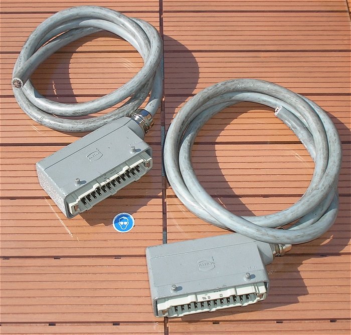 hq ca 1,3m Steuerkabel 25 x 1,0mm² Gehäuse Stecker Harting 24polig male männlich