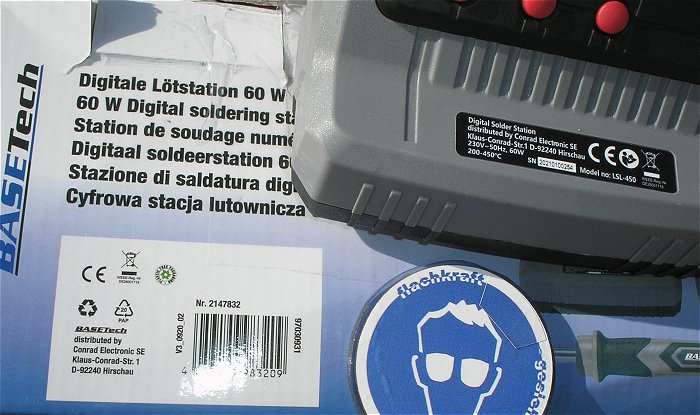 hq2 3x digitale Lötstation Lötkolben 230V AC 60W Watt Basetech 2147832 EAN 4053199983209