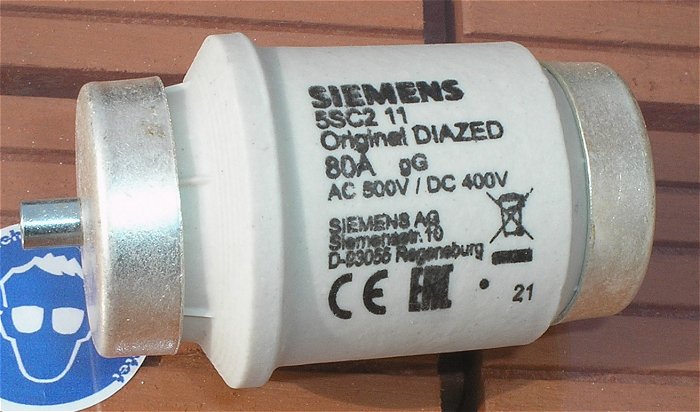 hq1 3x Sicherungseinsatz Diazed DIV 80A 500V Siemens 5SC221 EAN 4001869021355