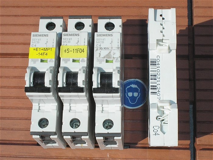 hq1 10 Leitungsschutzschalter LS Automat Sicherung C4 A Ampere Siemens EAN 4001869181349