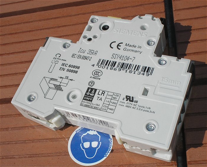 hq2 10 Leitungsschutzschalter LS Automat Sicherung C4 A Ampere Siemens EAN 4001869181349