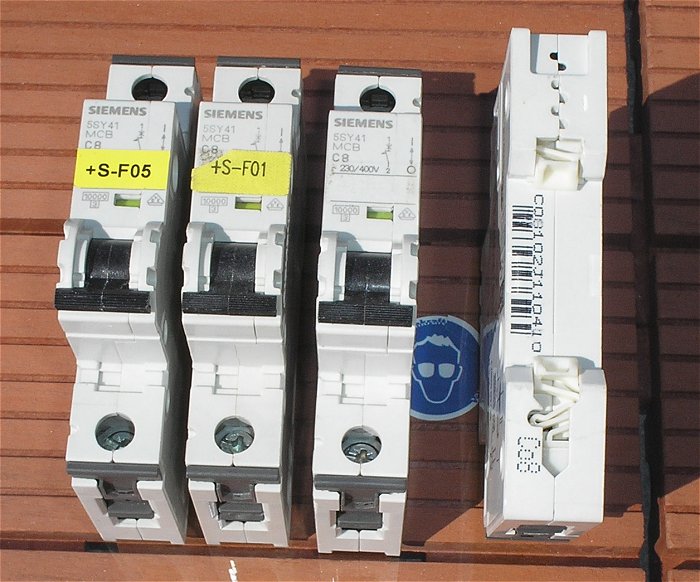 hq1 5x Leitungsschutzschalter LS Automat Sicherung C8 A Ampere Siemens EAN 4001869181363