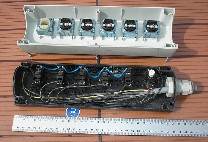 hq3 Taster-Gehäuse Tastgehäuse 6fach Siemens u.a.3SB3423-0B 3SB3420-1A LED 24V AC DC