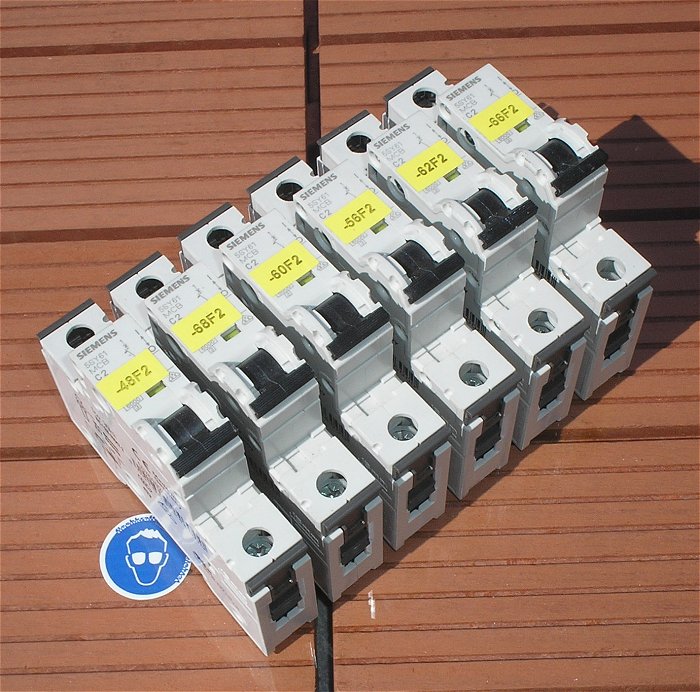 hq 6x Leitungsschutzschalter LS Automat Sicherung C2 A Ampere Siemens EAN 4001869246000