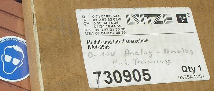 hq3 Trennverstärker 24V Volt DC 0-10V auf 0-10V Lütze AA-4-0905 AA4-0905 730905