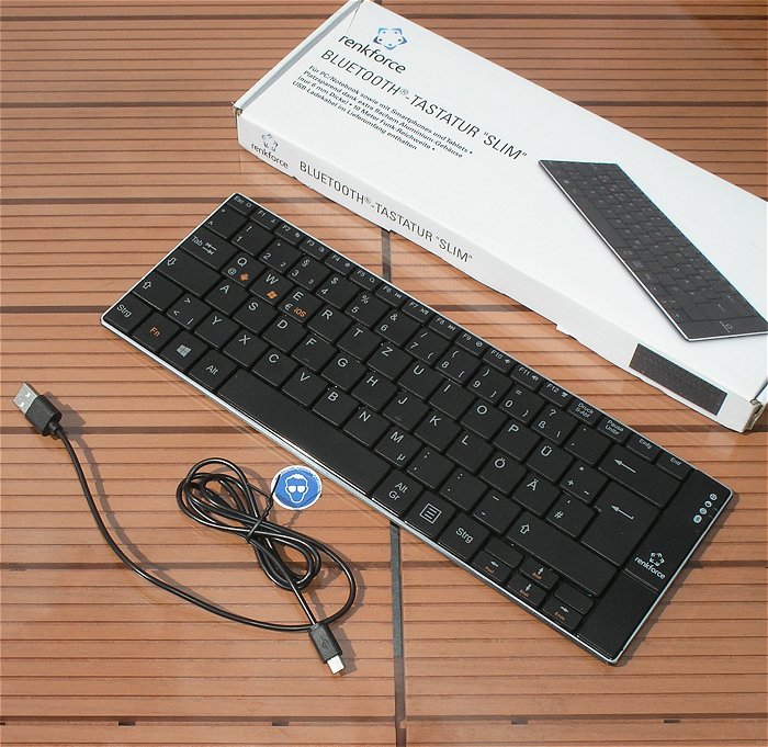 hq Tastatur Keyboard Funktastatur Akku Bluetooth Renkforce 1583219 EAN 4016139312170