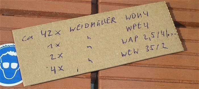 hq6 ca 42x Klemme Reihenklemme 4mm² Weidmüller WDU4 1x PE WPE4 2x WAP 4x WEW 35 2