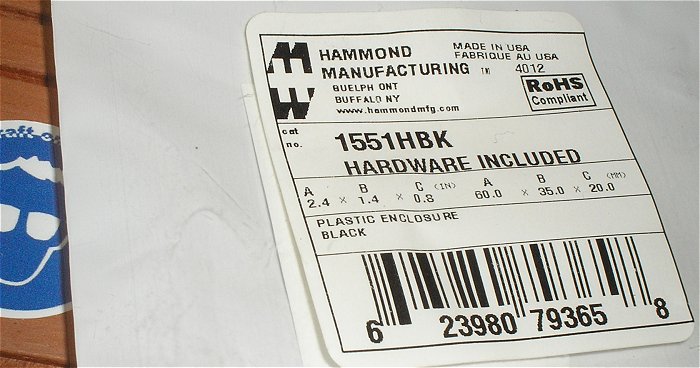 hq1 3 Miniatur Gehäuse schwarz 60x35x20mm Hammond 1551HBK 623980793658