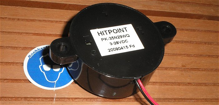 hq2 Piezo Signalgeber aktiv 12V 3-28V Volt DC 2,9kHz Dauerton Hitpoint PK-35N29WQ