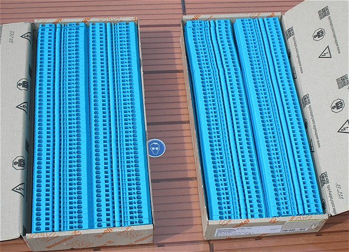 hq4 100 Stück Reihenklemmen blau 2,5mm² Weidmüller ZDU 2.5 BL 1608520000  EAN 4008190077501