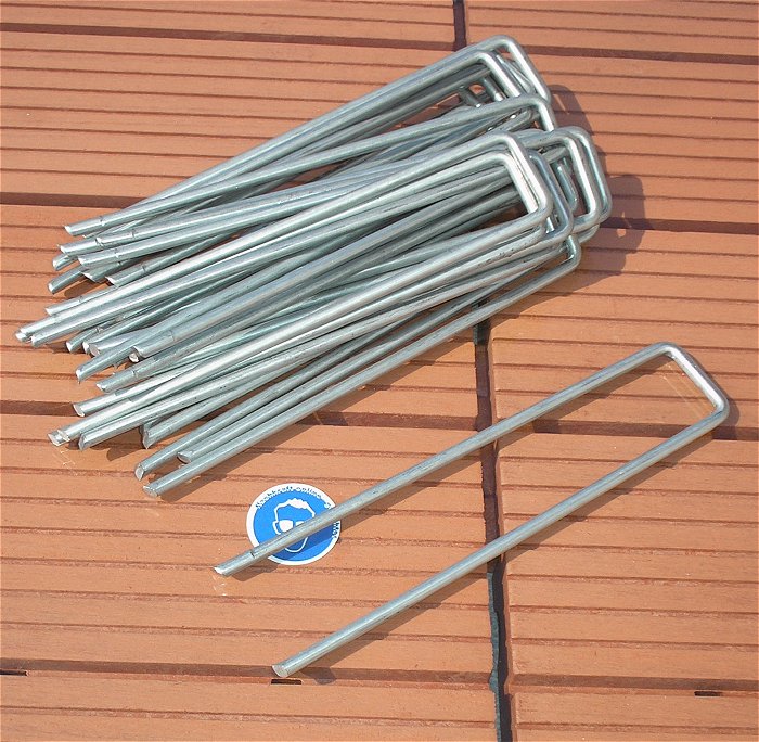 hq 25 Stück Erdanker U-Zeltheringe Erdnägel auch für Folie Kabel Vlies Gartenschlauch 