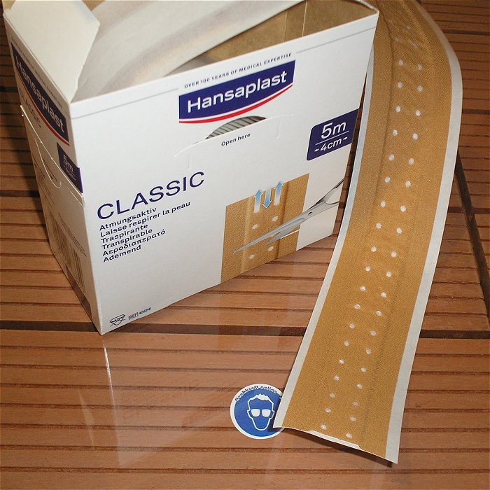 hq 1 Meter Streifen - Pflaster 4cm atmungsaktiv Hansaplast Classic  EAN 4005800183829