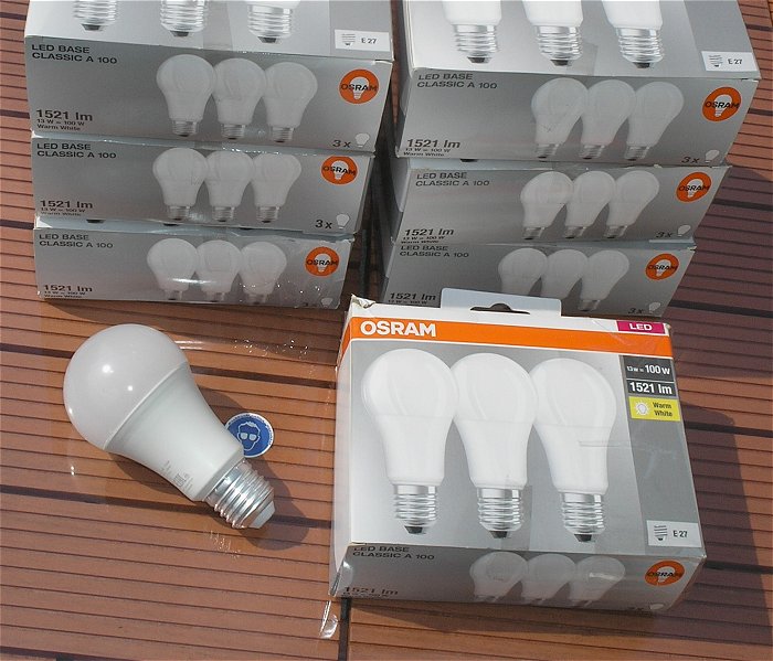 hq 6x Leuchtmittel 13W E27 ww warmwhite Osram LED Base Classic A 100  EAN 4058075819412