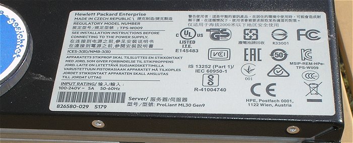 hq7 PC HP Proliant ML30 Gen9 Server 2x 8GB Motherboard HPE Spare 873607-001 Chicony 