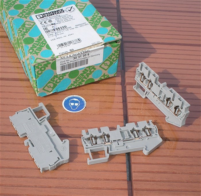 hq 50x Reihenklemmen grau 2,5mm² Phoenix Contact ST 2.5 Quattro 3031306  EAN 4017918186784