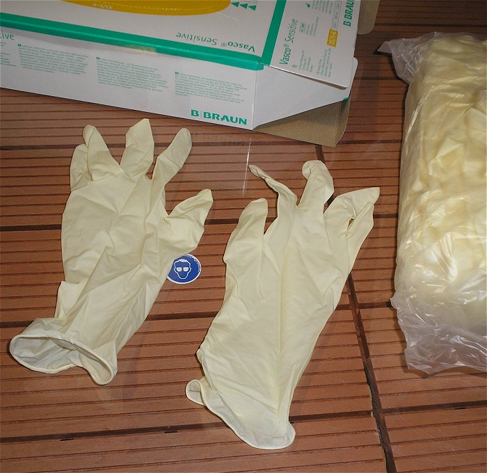 hq 100 Stück Handschuhe Latex gelb Gr.XS Braun Vasco Sensitive 6067500  EAN 8859130616801