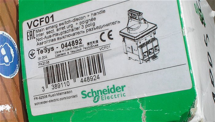 hq4 Not Aus Hauptschalter 3polig Schneider Electric VCF01 TeSys 044892 EAN 3389110448924