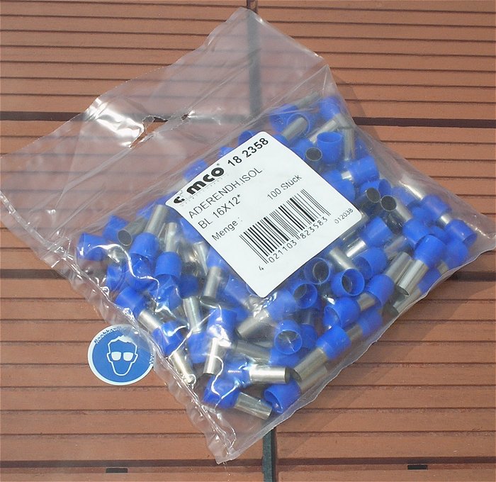 hq ca 100x Aderendhülsen 16mm² 16x12 BL blau Cimco 182358 EAN 4021103823583