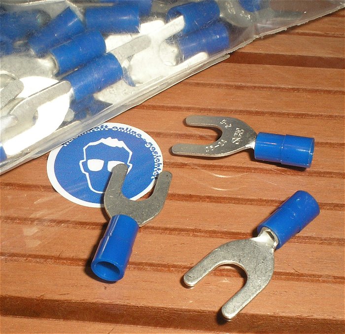hq 100x Kabelschuh Gabelkabelschuhe 1,5-2,5mm² M6 blau Cimco 180148 EAN 4021103801482