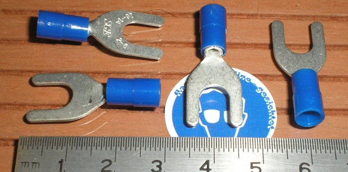 hq1 100x Kabelschuh Gabelkabelschuhe 1,5-2,5mm² M6 blau Cimco 180148 EAN 4021103801482