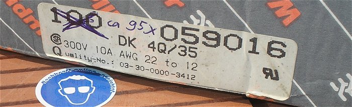 hq6 ca 95x Klemme Reihenklemmen Doppelstock 4mm² Weidmüller DK 4Q 35 059016