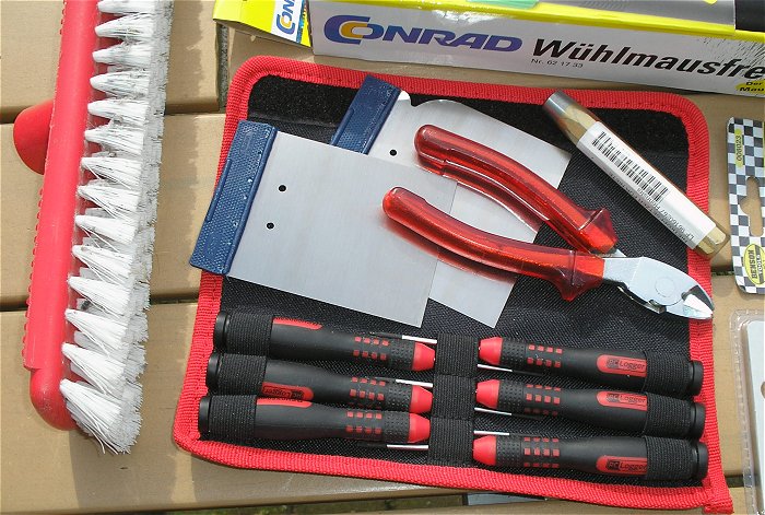 hq6 Werkzeug Hobel Multimeter Seitenschneider Koffer Spachtel Cutter Schieblehre