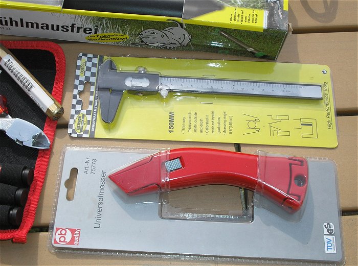 hq7 Werkzeug Hobel Multimeter Seitenschneider Koffer Spachtel Cutter Schieblehre