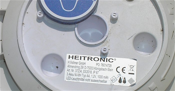 hq7 4x Leuchtkugel Solarkugel max. 300mm Heitronic 1x Deckenleuchte Leuchtkörper