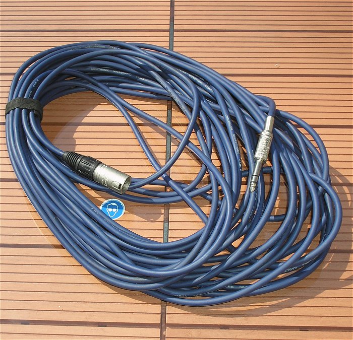 hq ca 20m Omnitronic Mikrofonkabel Klinke Stereo 6,35mm XLR 3polig Neutrik Stecker 