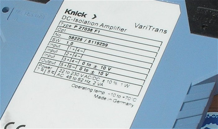 hq2 Trennverstärker 24-230V Volt AC DC 0-10V auf 0-10V Knick Varitrans P27038 F1