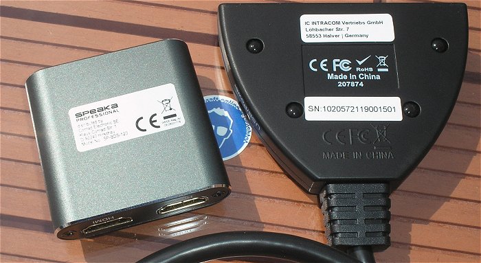 hq3 2Stück HDMI Switch Schalter u.a.1x Speaka Professional 1x Manhattan 766623207874 
