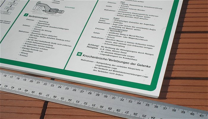 hq5 Schild PVC 50x36cm 500x360mm BG Anleitung zur Ersten Hilfe bei Unfällen 10 1991