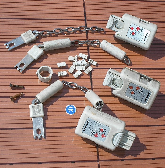 hq 3 Stück Schlösser Pfandschloß Münzschloß für ca 25mm Rohr Einkaufswagen Wanzl 