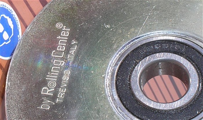 hq4 Umlenkrolle ca 11,7cm mit Kugellager 17mm innen Rolling Center Treviso Italy 5203RS 
